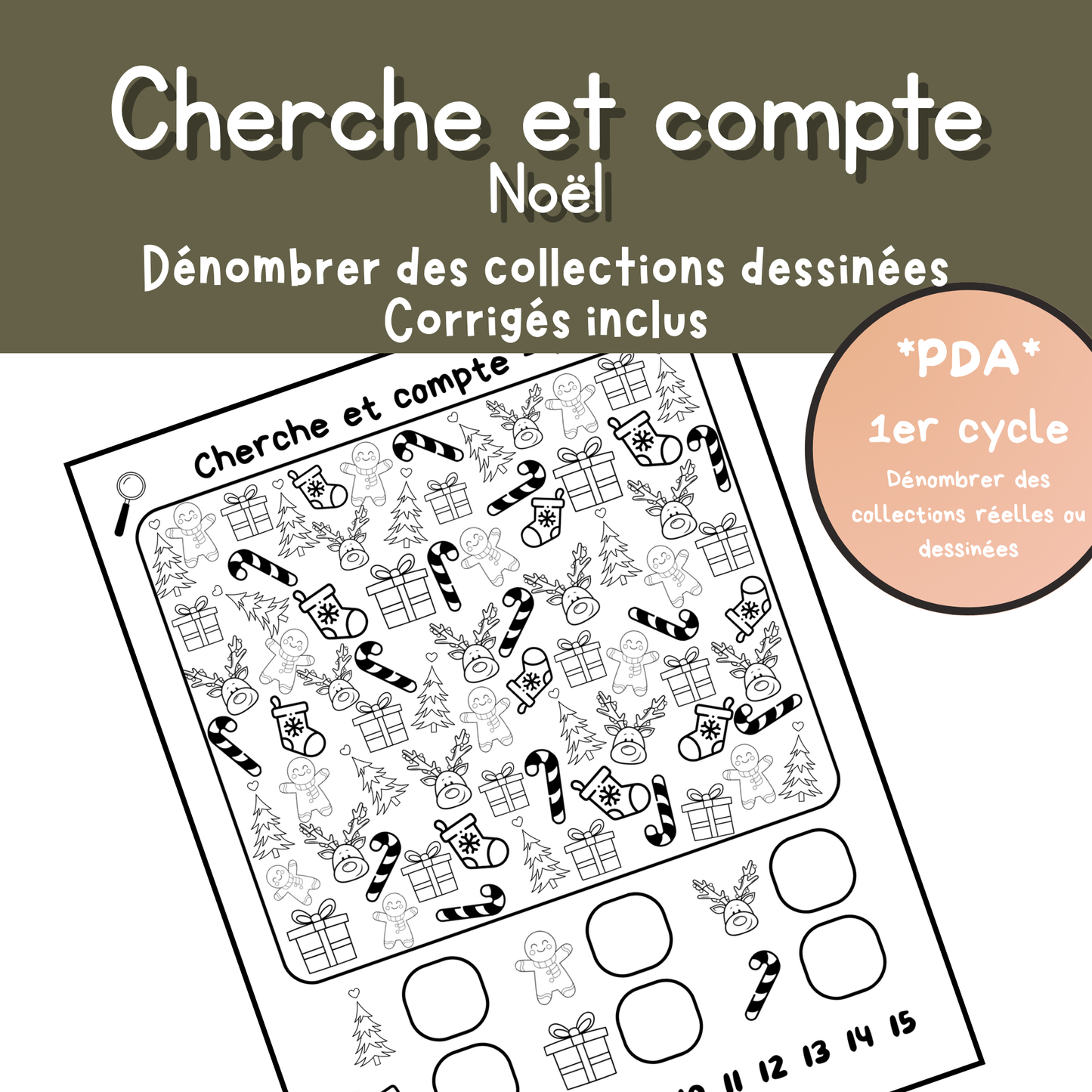 Cherche et compte – Thèmes Rentrée, Halloween et Noël 🎯